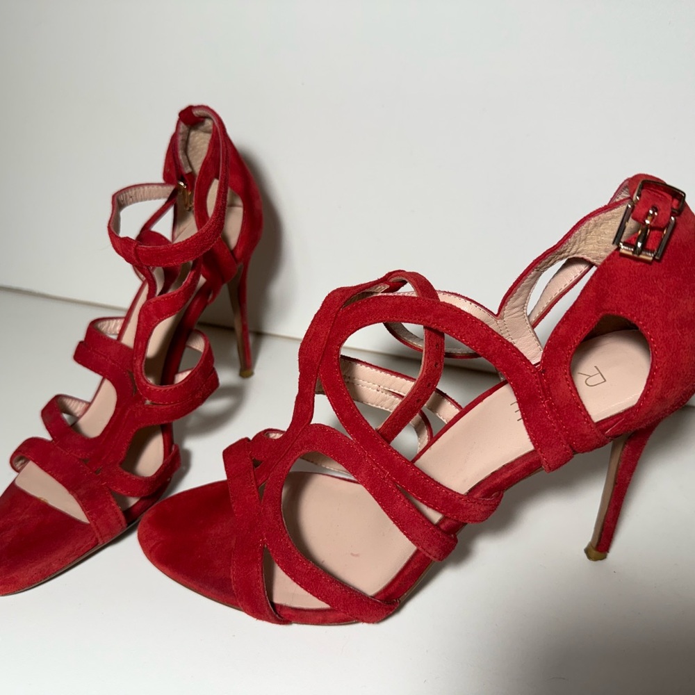 RAYE Bold Red Strappy Heels